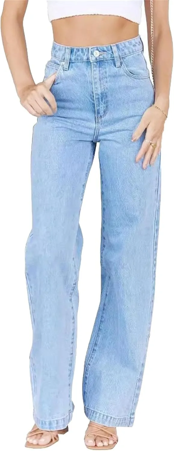 Женские джинсы прямого кроя Slim Fit High Waist Wide Leg