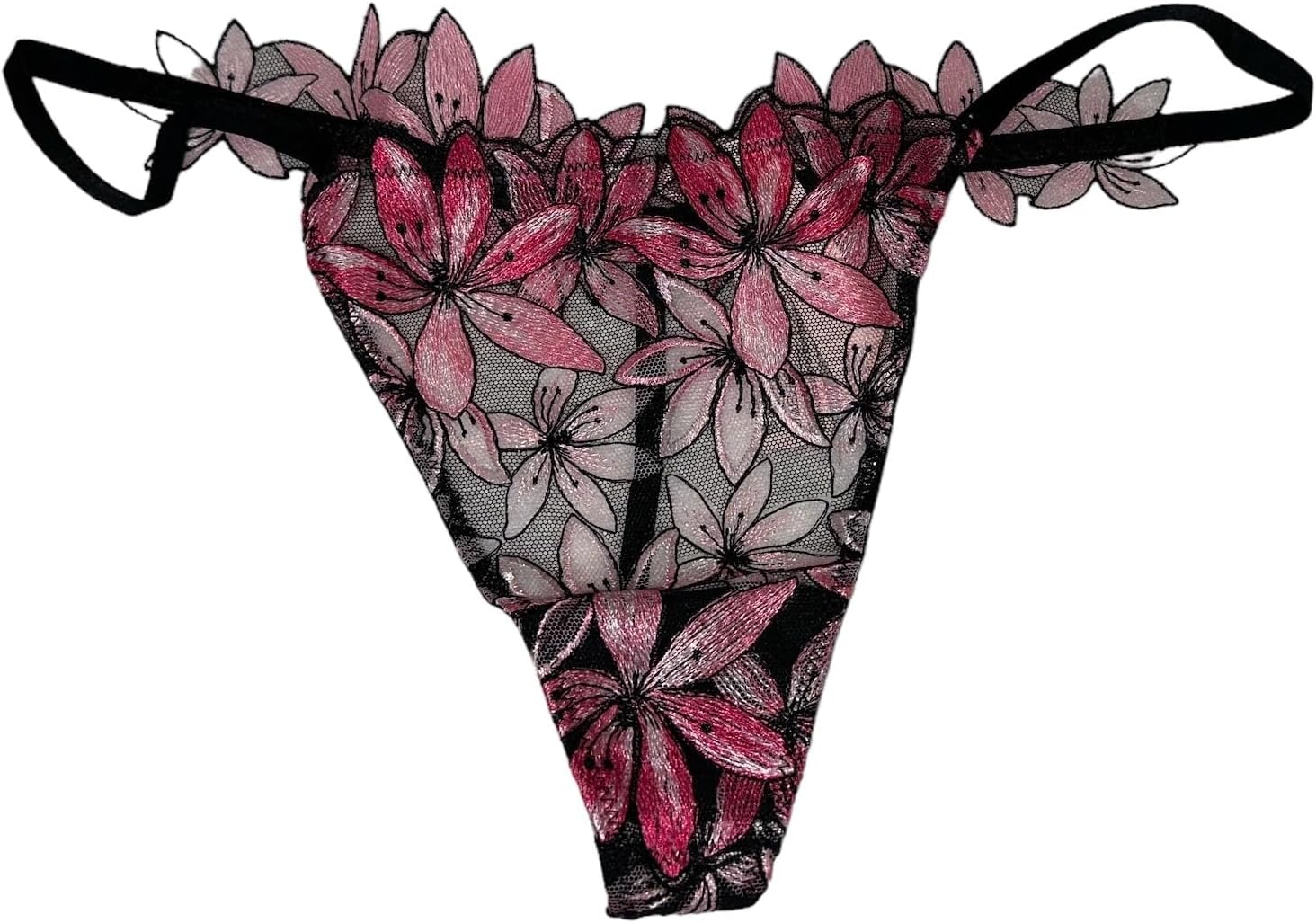 

Victoria's Secret Ziggy Glam V-стринги с цветочной вышивкой, цвет Pink New, Pink Floral
