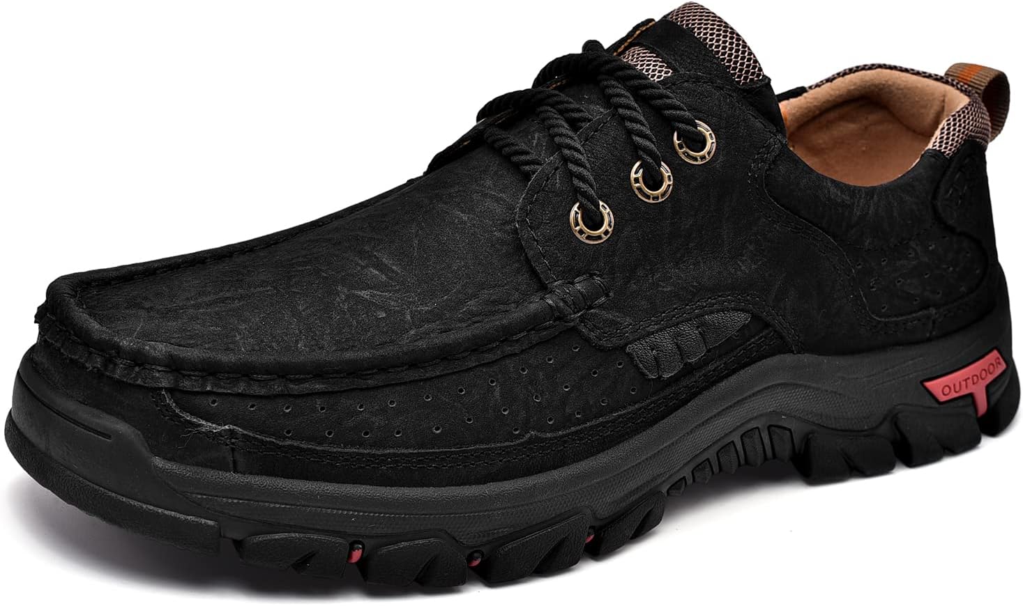 

Мужские слипоны с шнурками, повседневные лоферы, классические кожаные туфли для прогулок и походов, удобные для работы, офиса и повседневной носки Mostelo, черный