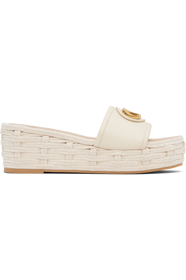 Vlogo signature slide эспадрильи-сандалии Valentino Garavani, цвет ivory