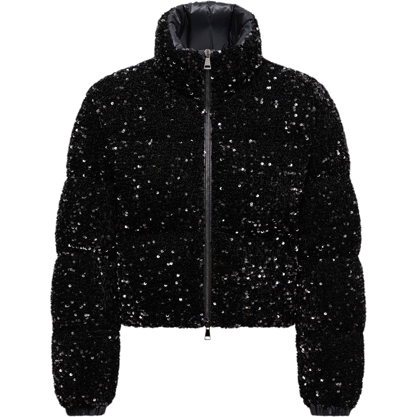 

Пиджак с пайетками и молнией спереди Moncler, черный