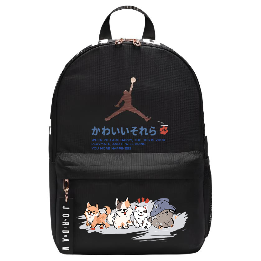 

Jordan Полиэстеровый рюкзак с белой печатью унисекс черный, Puppy