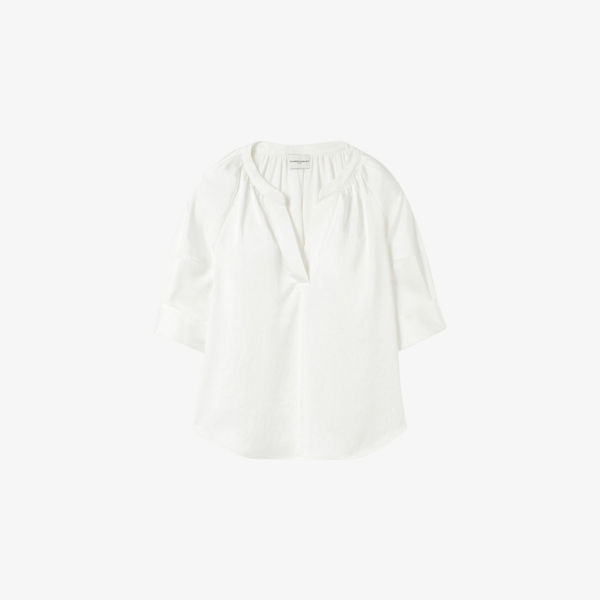 

Блузка Claudie Pierlot с коротким рукавом и V-образным вырезом, белый