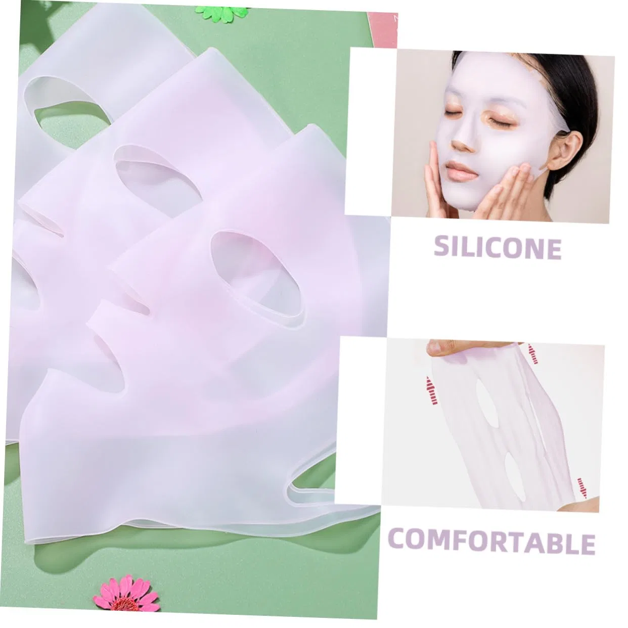 Набор COLLBATH — Из 3 многоразовых силиконовых масок для лица , Pink — фото 3