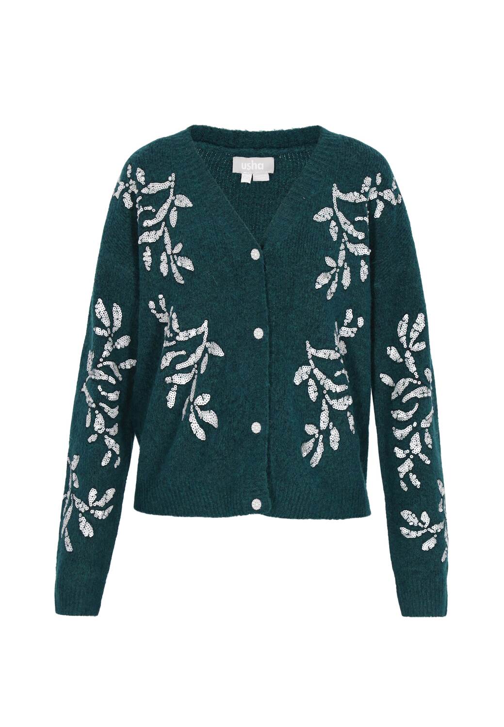 

Usha Кардиган из трикотажа в изумрудном цвете
