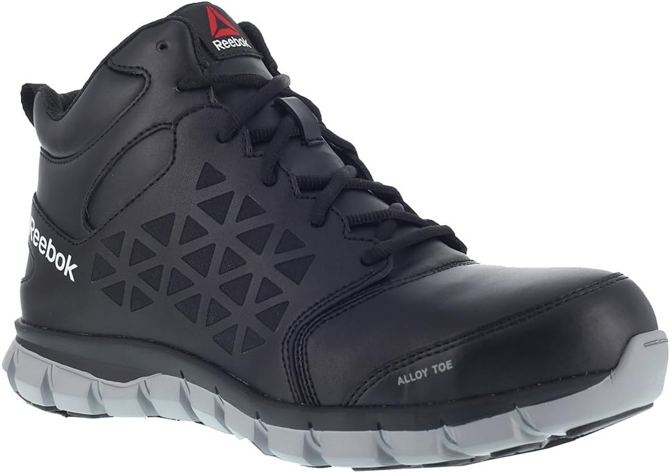 Мужские рабочие ботинки Reebok Rb4142 Sublite Cushion с защитным металлическим носком, средней высоты, черные, черный — фото 4
