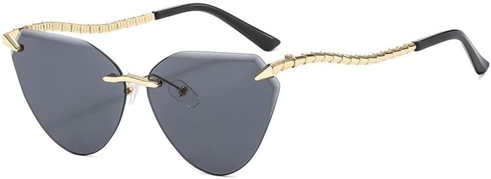 

Солнцезащитные очки «кошачий глаз» без оправы для женщин, модные солнцезащитные очки без металлической оправы для женщин, винтажные очки с защитой от УФ-излучения UV400 MTZJH, 1