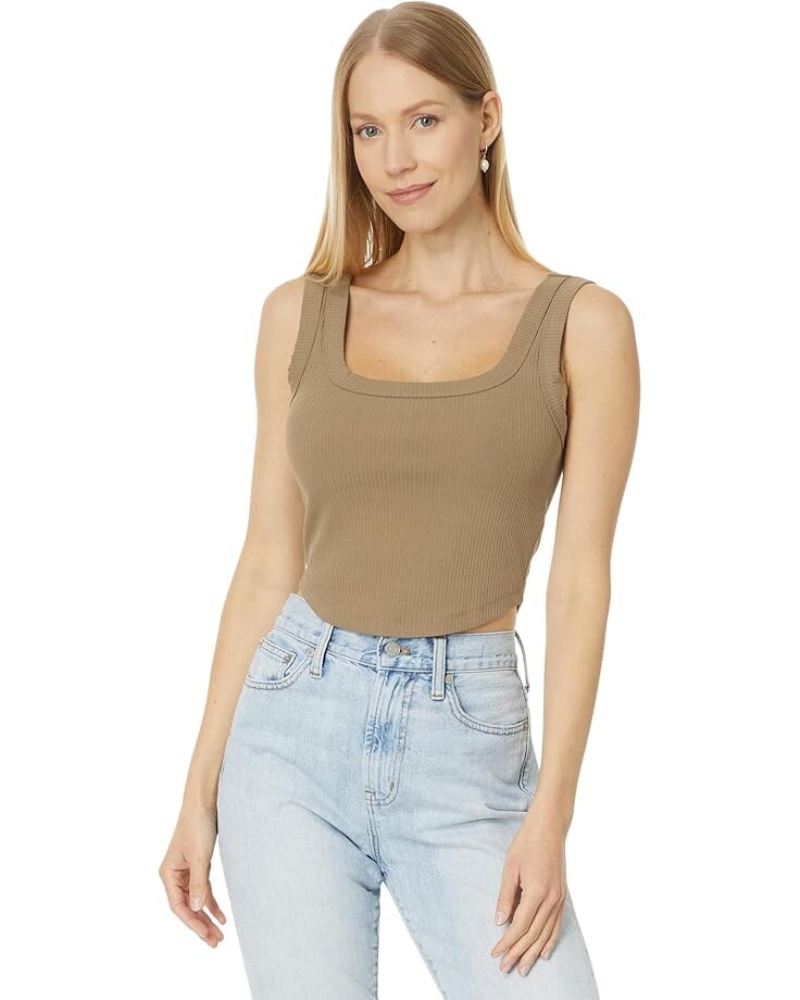 

Топ Madewell The Tailored Crop Tank in Sleekhold, цвет Rustic Wood