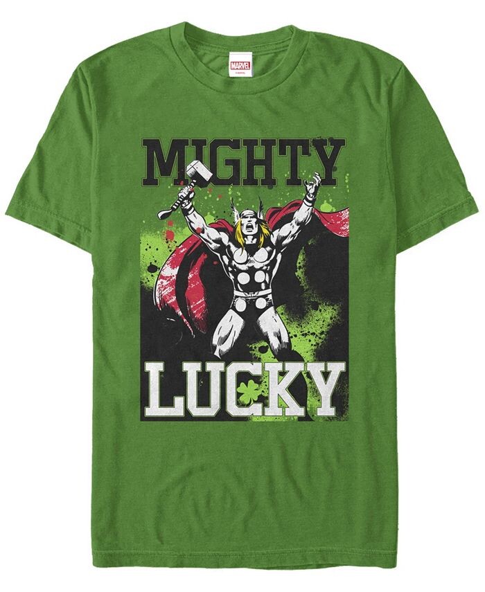

Мужская футболка Mighty Luck Thor с короткими рукавами и круглым вырезом Fifth Sun, зеленый
