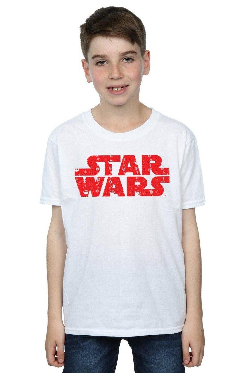 

Рождественская футболка с логотипом Star Wars, белый