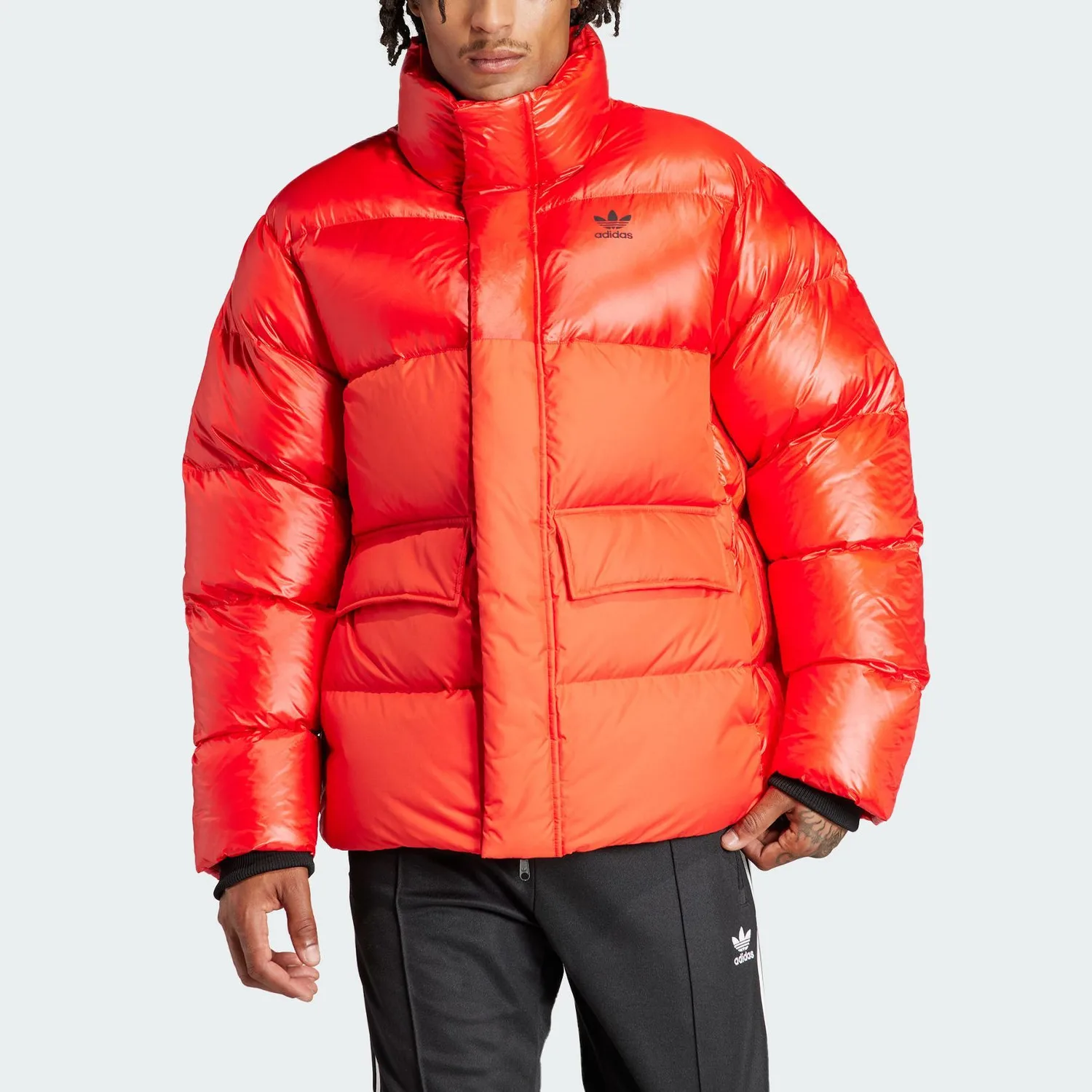 Куртка с логотипом Trefoil на подкладке Adidas Originals, ярко-красный — фото 3