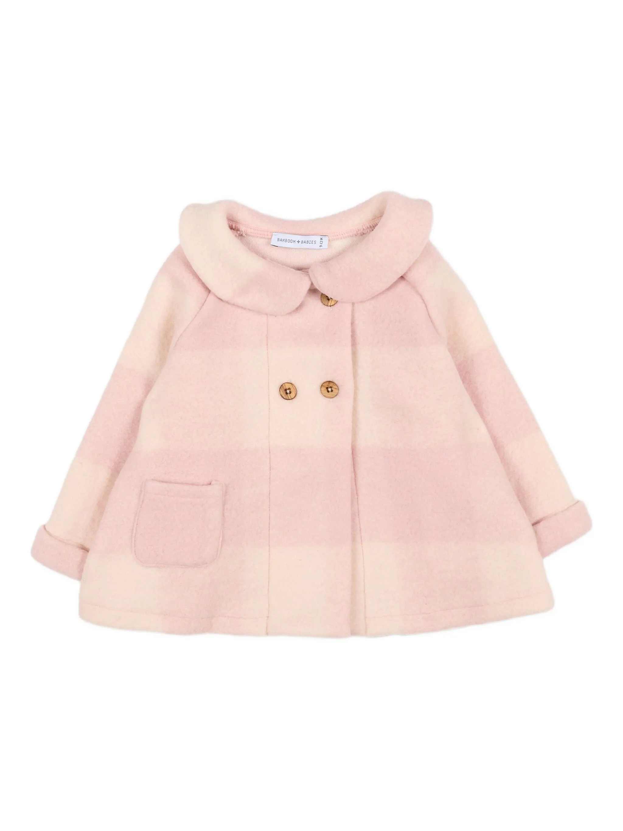 

Двубортное пальто в клетку Bamboom, розовый