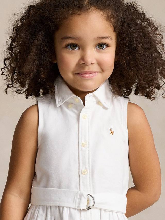 Детское хлопковое платье для повседневной носки Ralph Lauren, White — фото 2