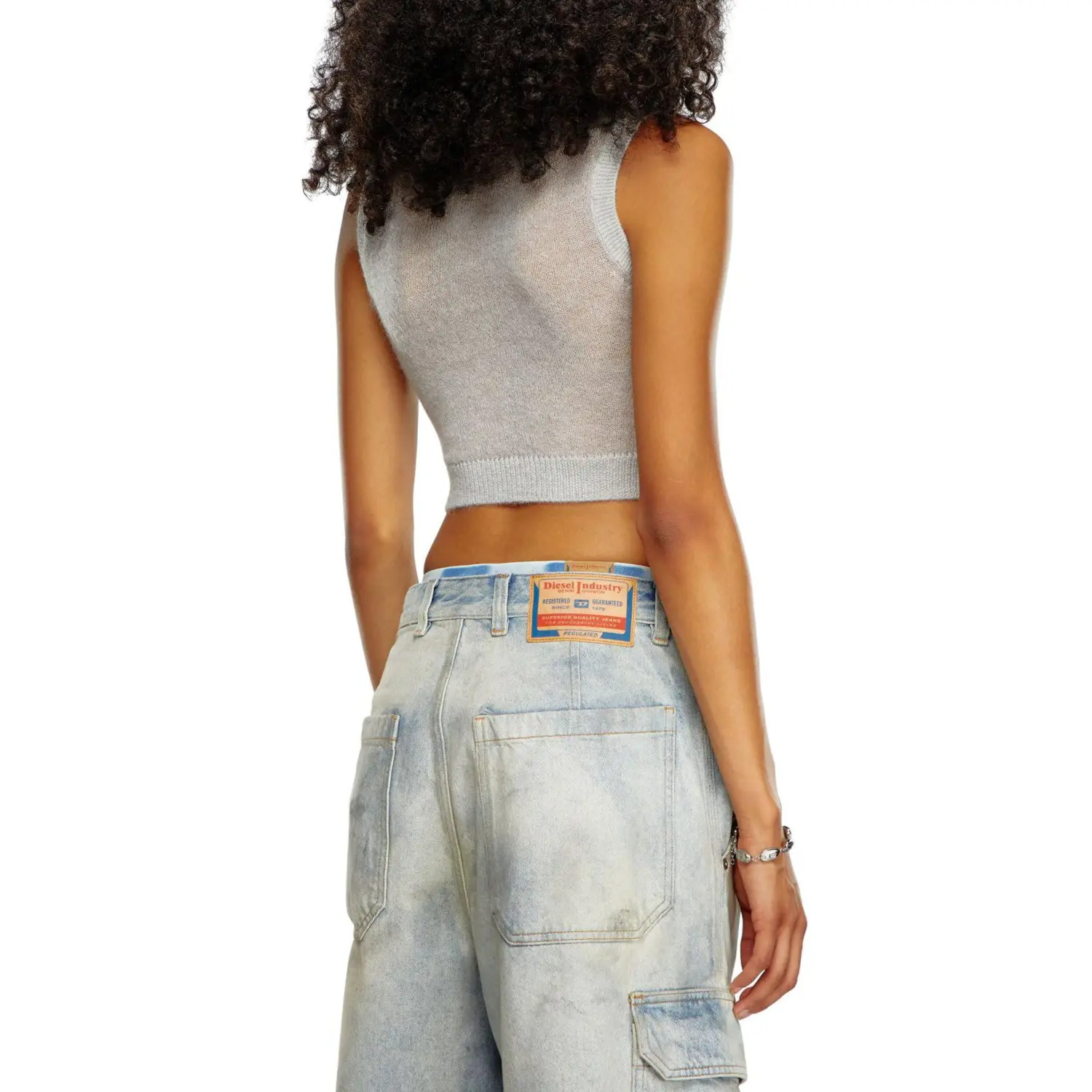 

Топ Arostica Bra из тонкой вязки DIESEL, серый