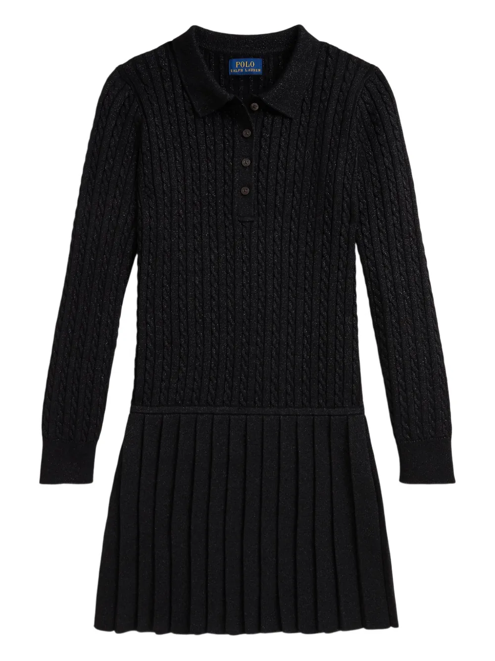 

Платье фактурной вязки с плиссировкой POLO RALPH LAUREN KIDS, черный