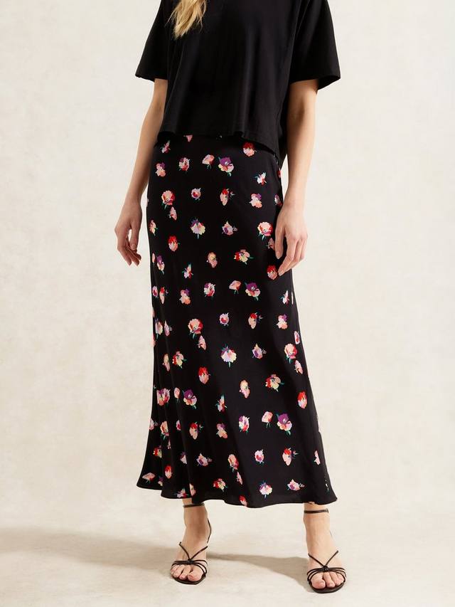 

Юбка клёш с принтом pansy Ro&Zo, Black/Multi