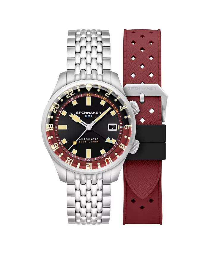 

Мужские часы Bradner GMT с автоматическим механизмом, корпус из нержавеющей стали, браслет, 42 мм Spinnaker