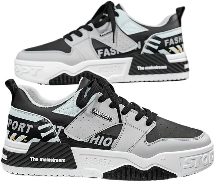 

Модные кроссовки для скейтборда, удобные стильные платформенные обувь для прогулок на свежем воздухе, бега, кемпинга, на все сезоны, мужские кроссовки на шнуровке Hhhchpm, черный/серый