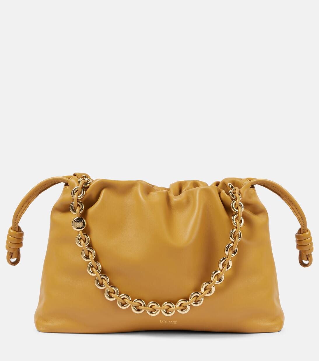

Фламенко Большой кожаный клатч Loewe, цвет sahara
