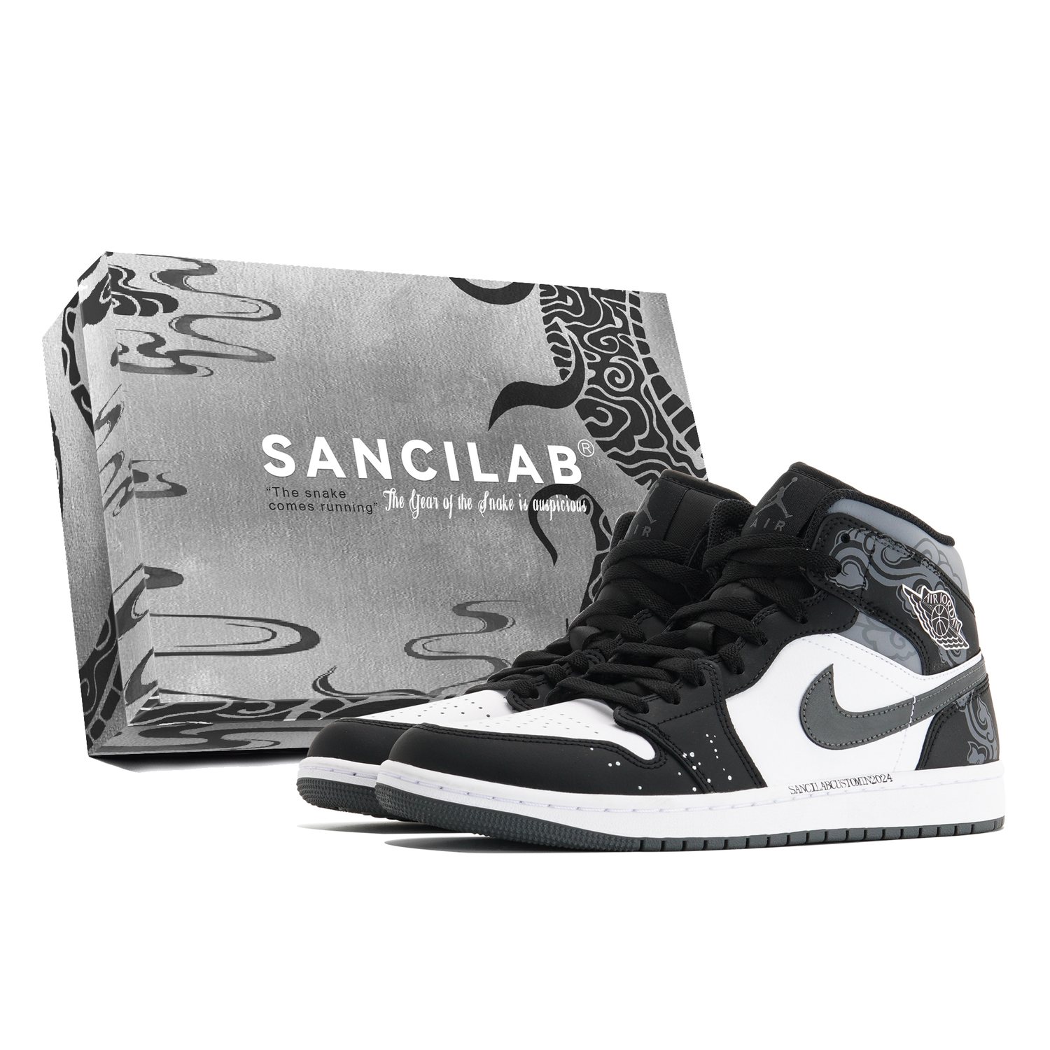 

Jordan Air 1 Wear-Resistant Mid-Top Vintage Basketball Shoes Unisex Black