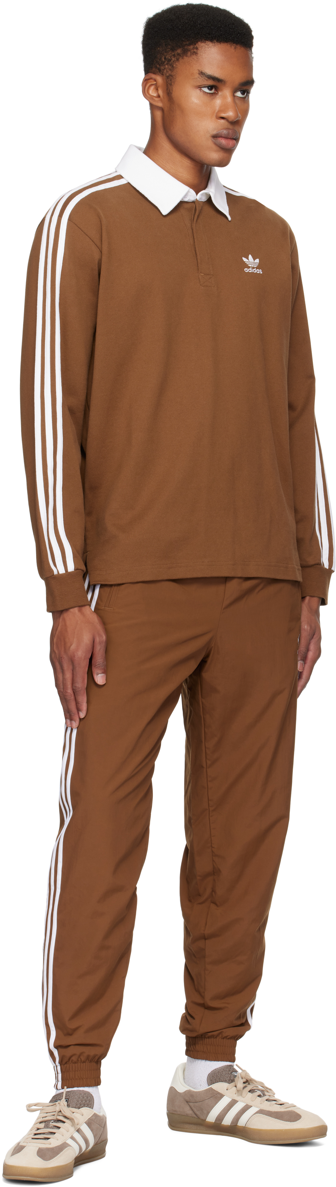 

Коричневые тканые спортивные брюки Firebird Adicolor Adidas Originals