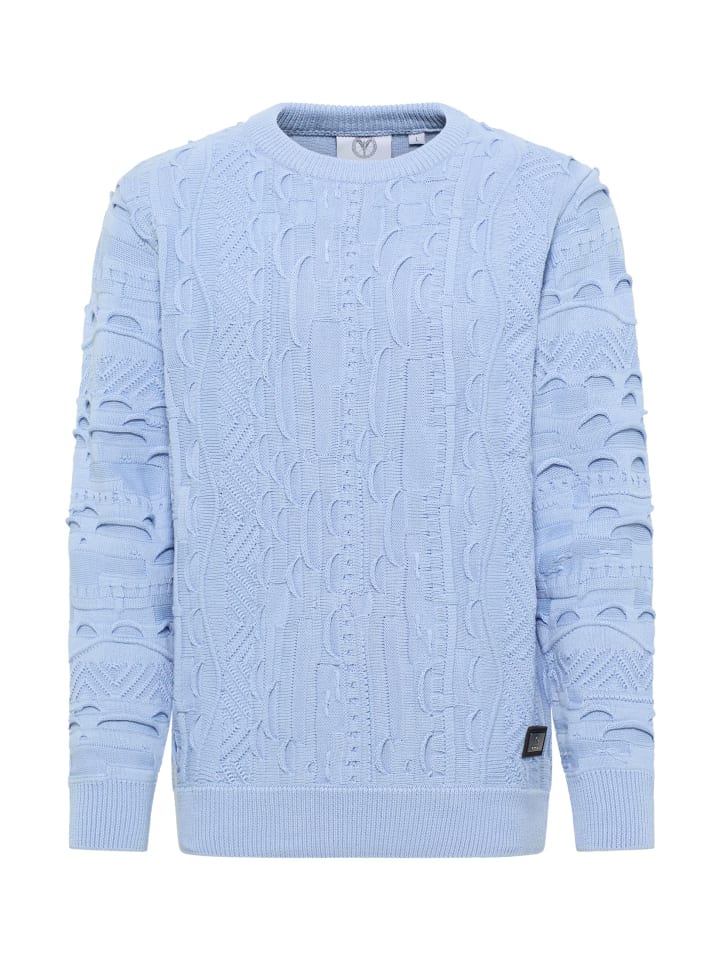 

Carlo Colucci Вязаный свитер Esposini светло-голубого цвета