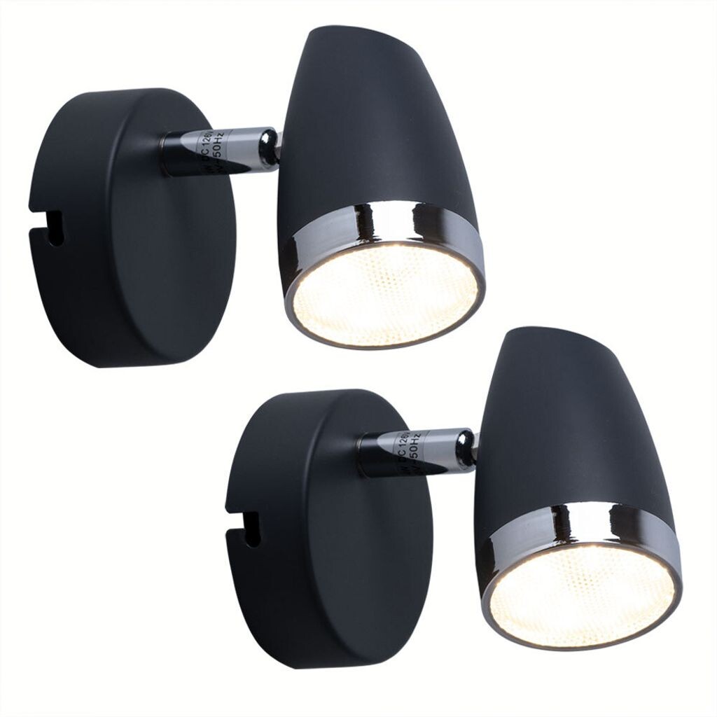 

Комплект из 2 светодиодных бра, антрацит, подвижное пятно, Ш 13,5 см Globo Lighting, серый