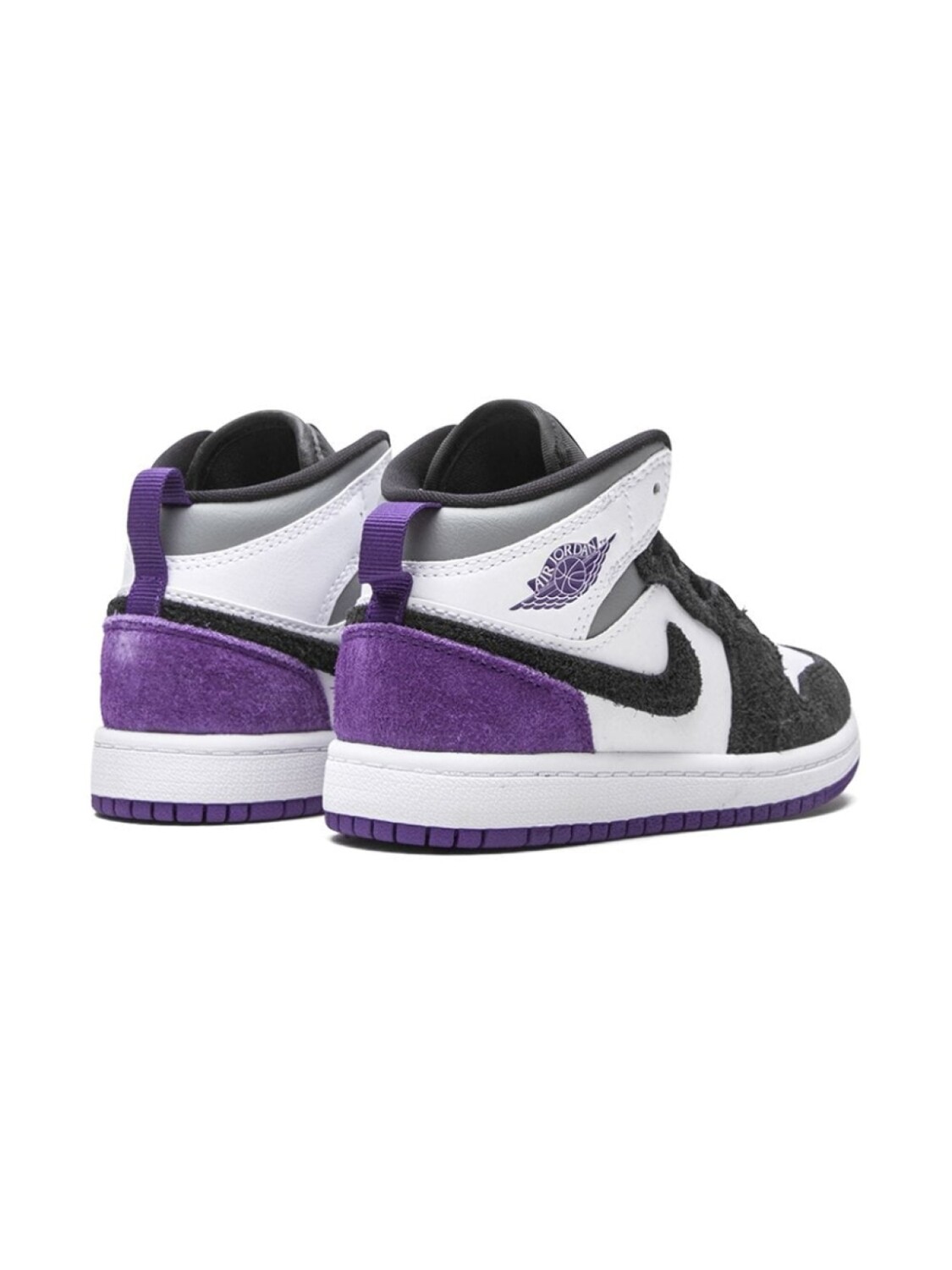 Кроссовки Air Jordan 1 Mid SE Purple Suede Jordan Kids, белый — фото 3