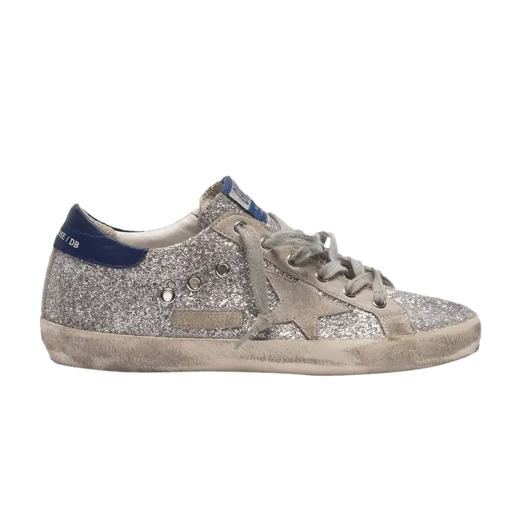 

Кроссовки Golden Goose Wmns Superstar Silver Glitter Blue, серебряный