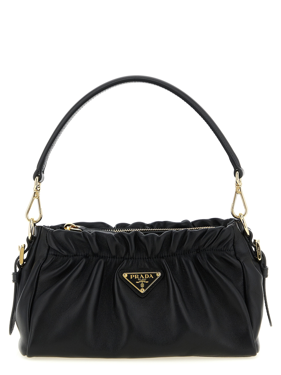 

Кожаная сумка на плечо Prada, черный