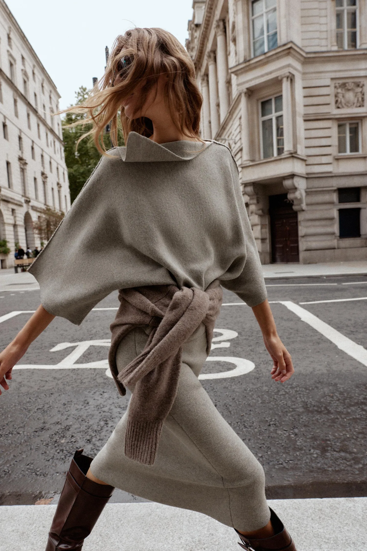 Zara Вязаный джемпер с отложным воротником — фото 2