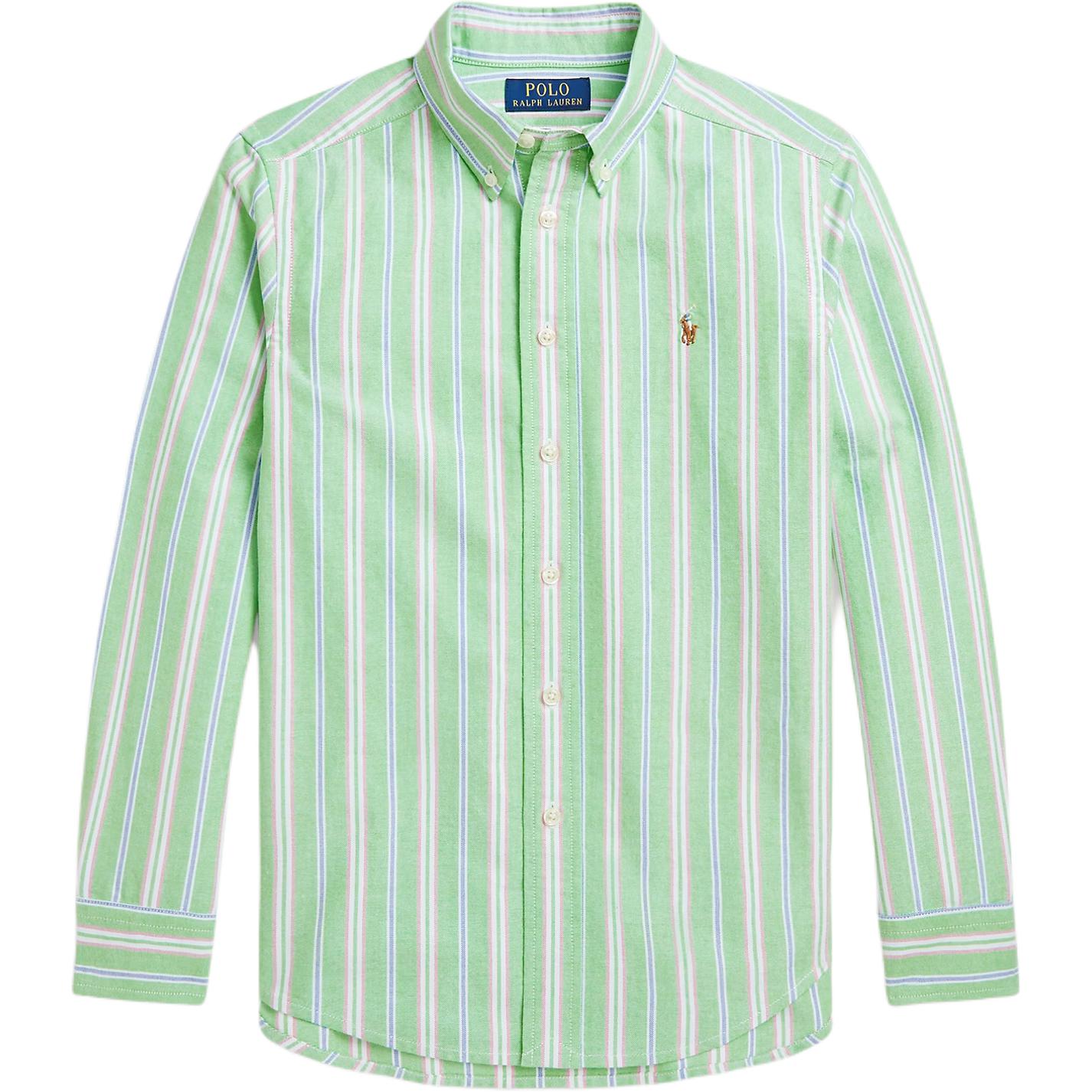 Polo Ralph Lauren Полосатая рубашка для детей Green, весна-осень — фото 4