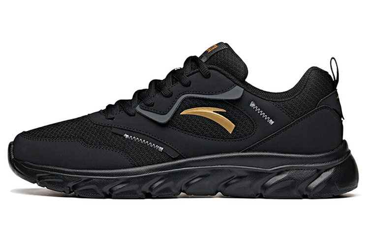 

Кроссовки Anta Running Collection с амортизацией, противоскользящие, износостойкие, дышащие, низкие, мужские, черные