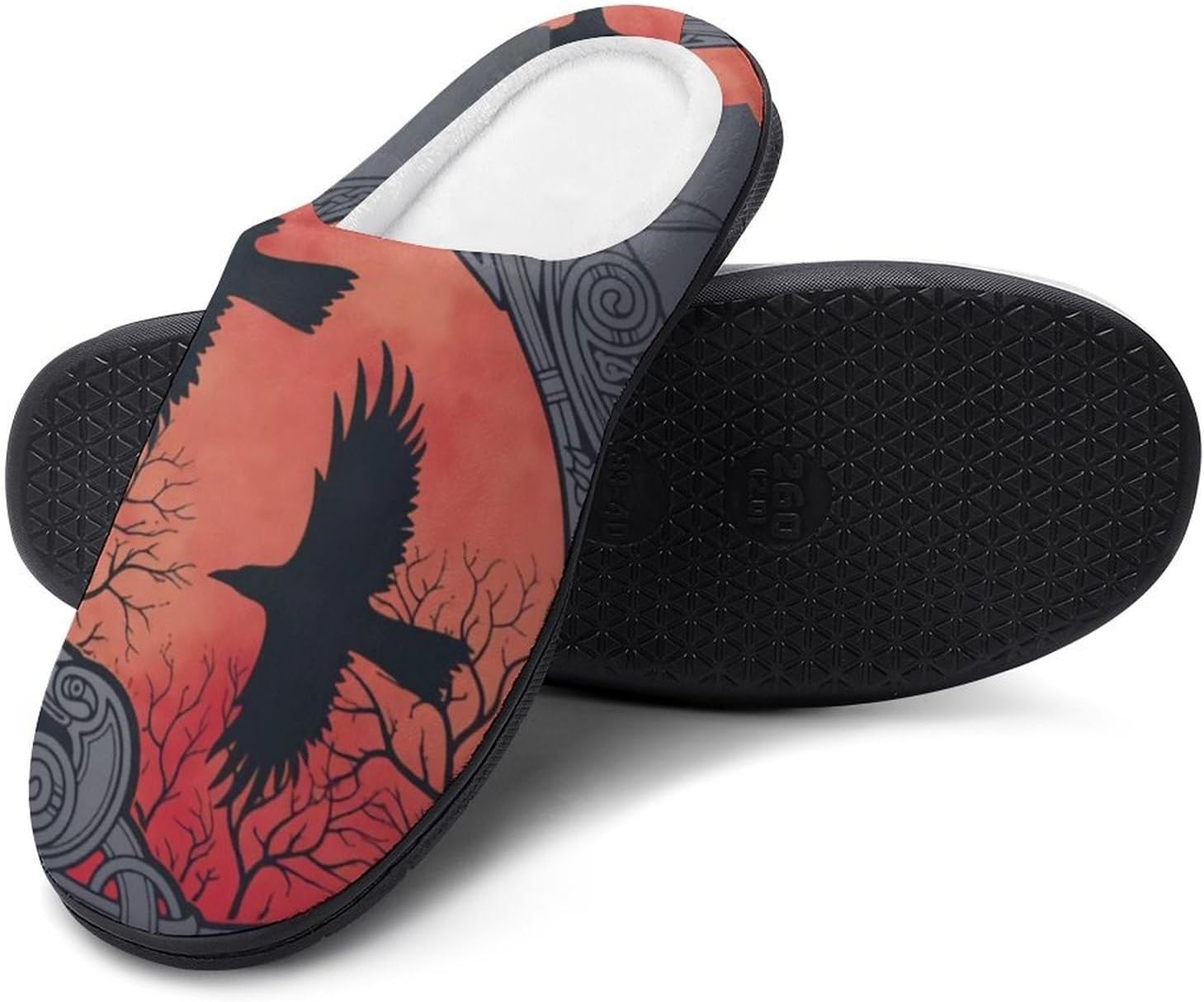 

Мужские тапочки эпохи викингов, зимние удобные, теплые, из хлопка, моющиеся, с нескользящей подкладкой и хлопковой подкладкой Yxhzyhy, Viking Runes2