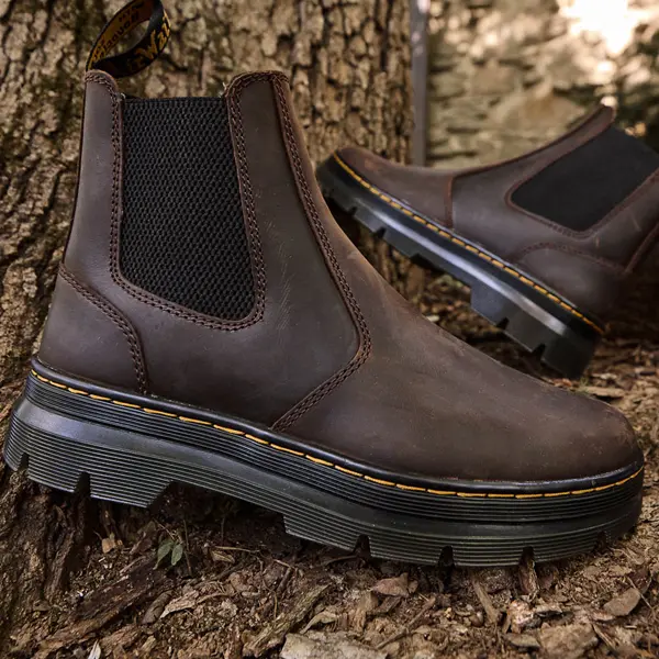 Ботинки мужские Dr. Martens челси из текстурированной кожи, темно-коричневый — фото 2