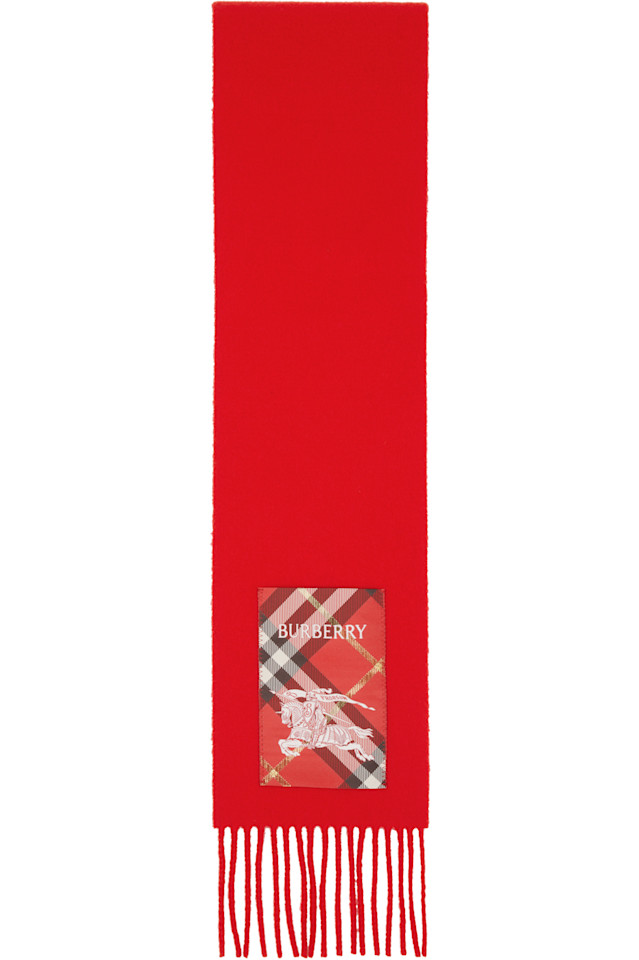 

Burberry Кашемировый шарф с красной клетчатой этикеткой