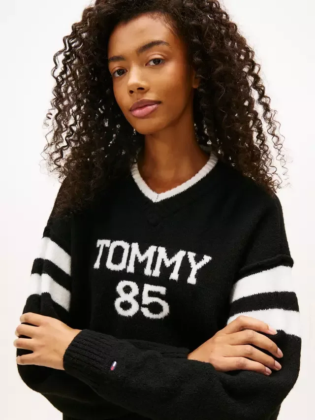Джемпер Tommy Jeans с интарсией и логотипом, черный Tommy Hilfiger — фото 3