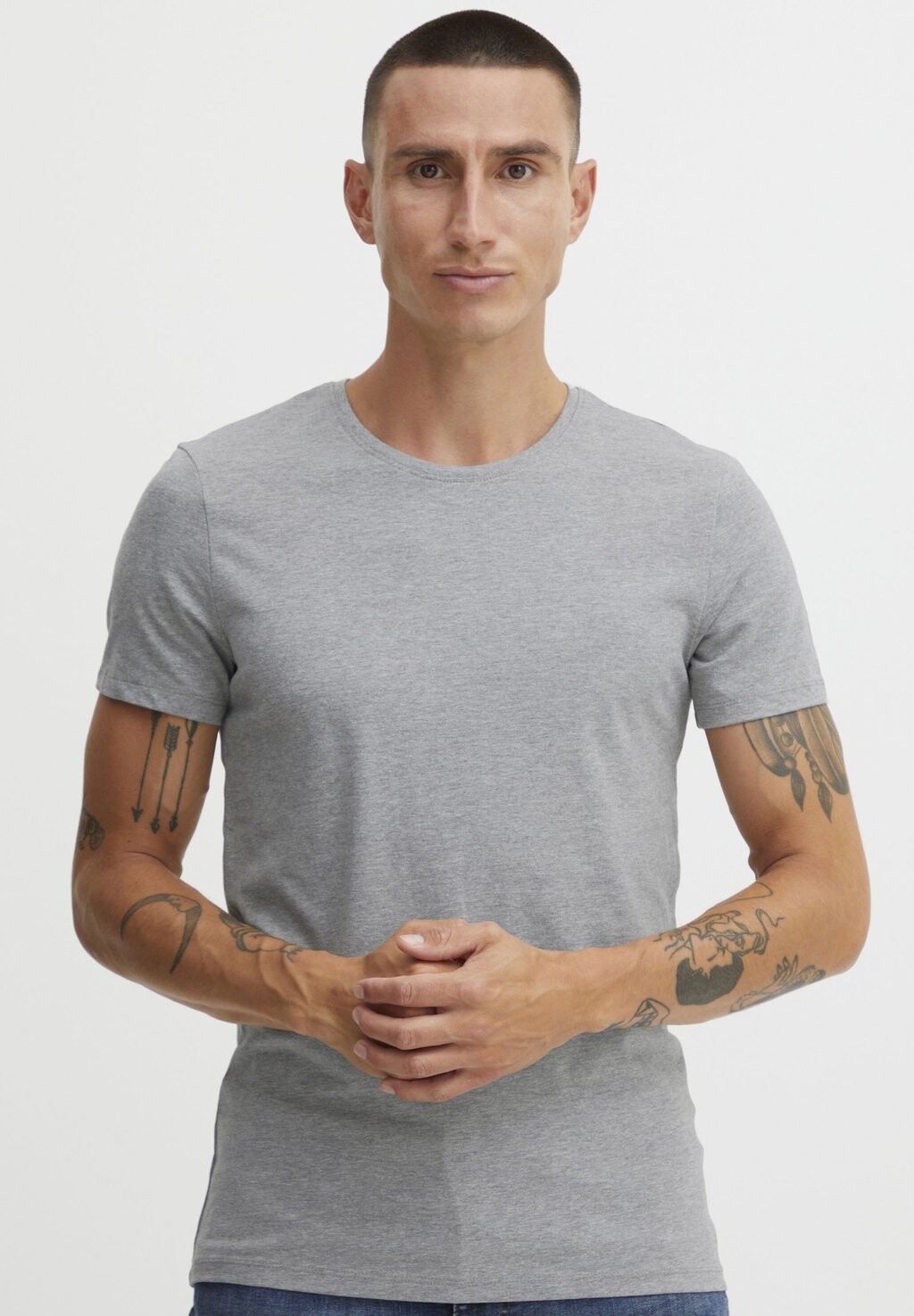 

Футболка базовая DAVID CREW NECK Casual Friday, цвет light grey melange