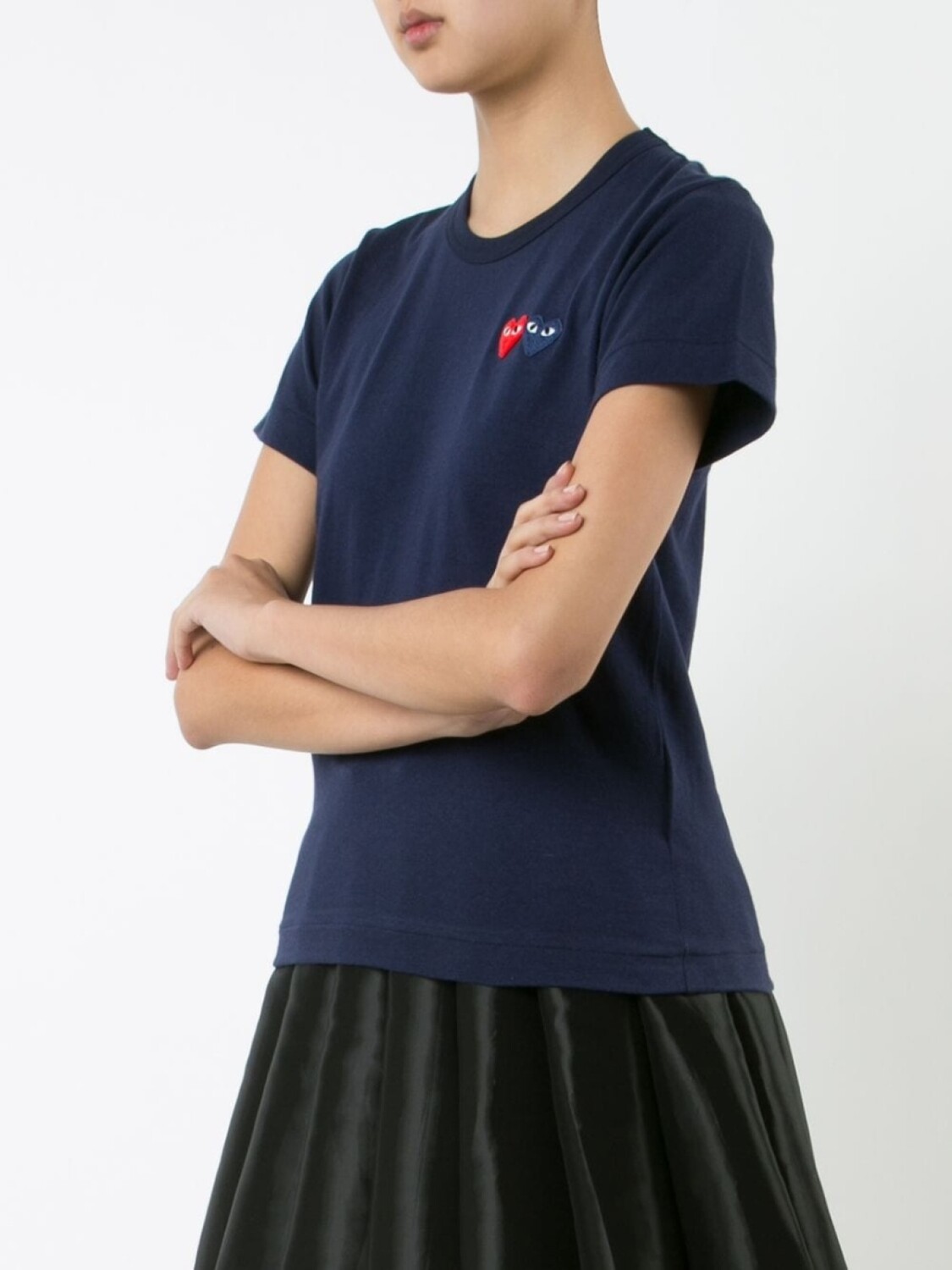 Comme Des Garçons Play футболка с вышитыми сердцами, синий — фото 3