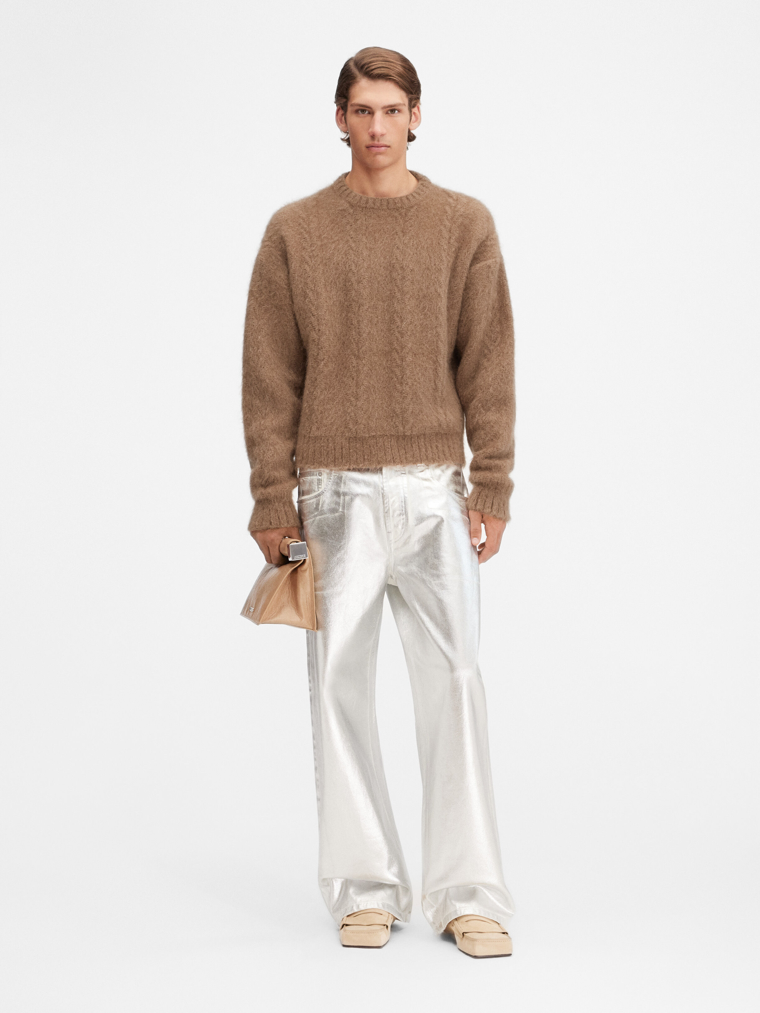 

Мохеровый свитер с круглым вырезом JACQUEMUS The Nuvola sweater, кэмел