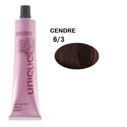 

Уникальная стойкая краска для волос 63 Dark Blonde Cendre - 100 мл Subrina Professional