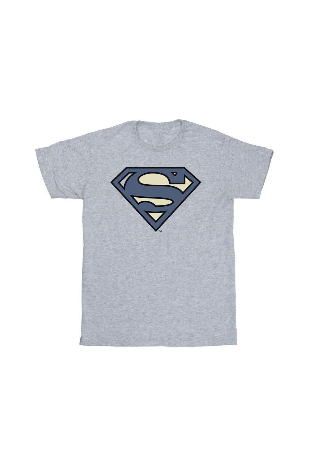 

Синяя хлопковая футболка с логотипом Superman Indigo DC Comics, серый