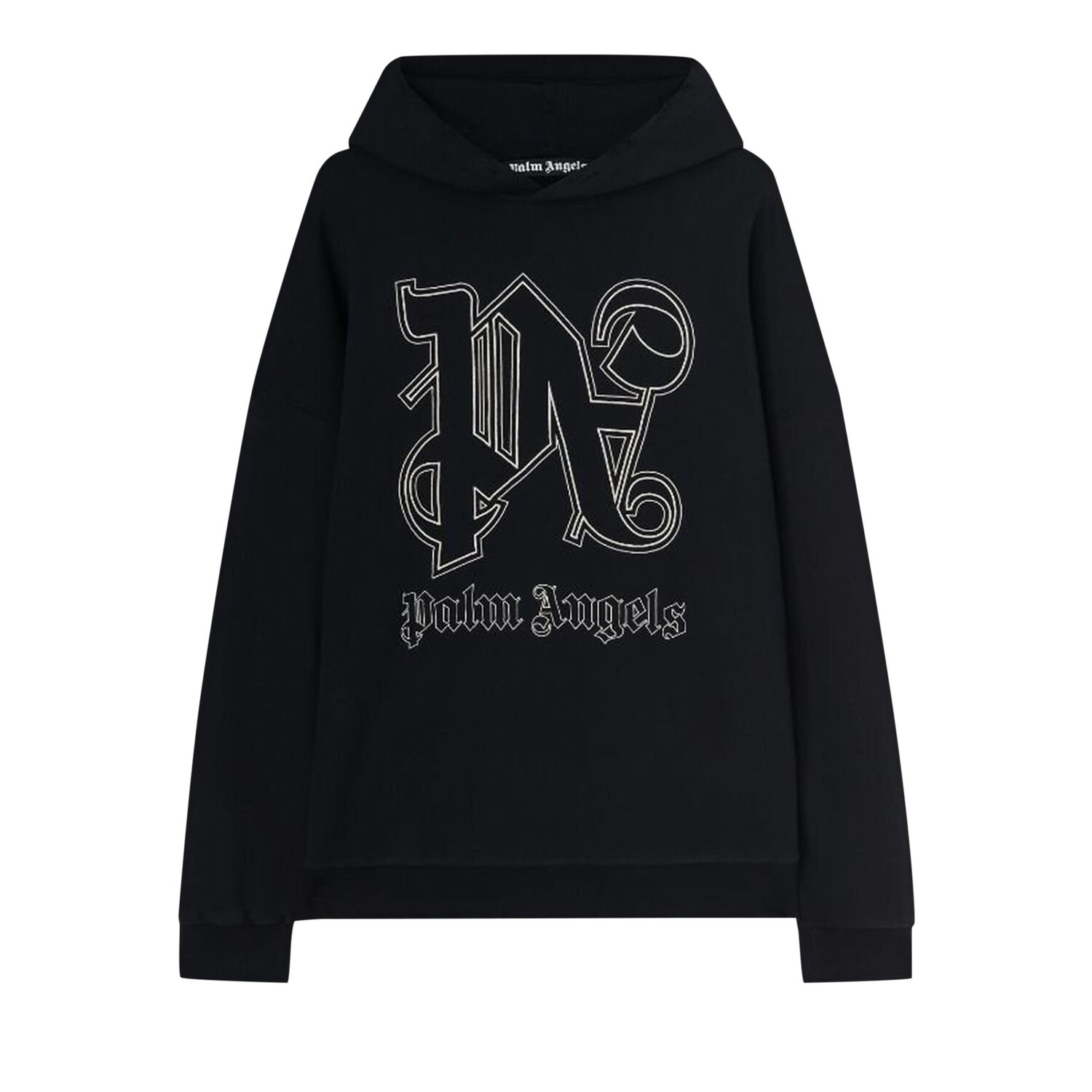 

Толстовка Palm Angels Monogram Statement, цвет: черный/белый
