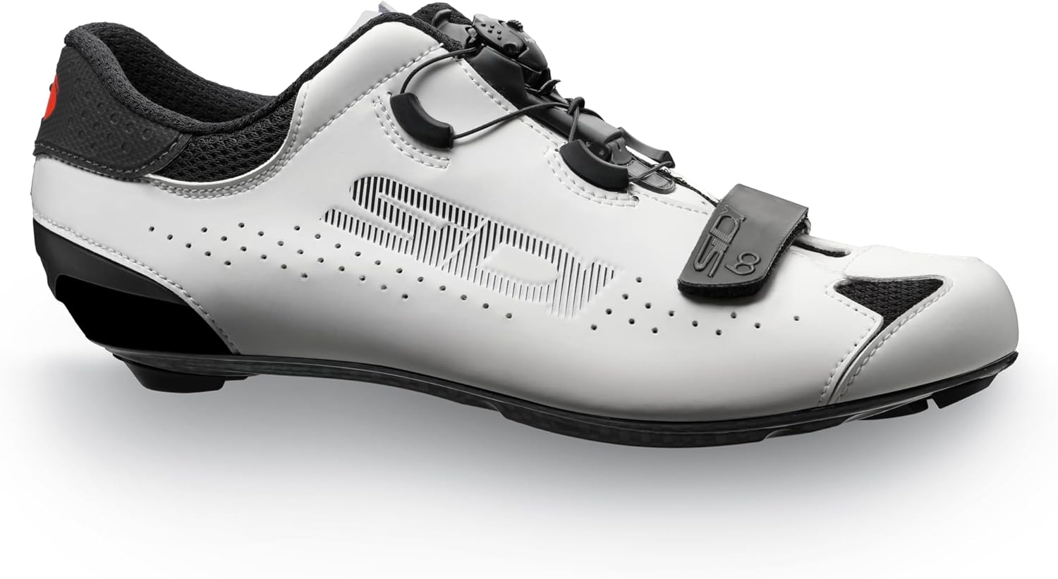 

Велосипедные туфли, профессиональные шоссейные мужские туфли SIXTY, интегрированная пятка, инновационная система застежки, вентиляционная карбоновая подошва Sidi, белый/черный