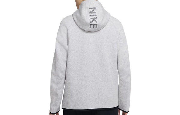 Толстовка Men's Nike Solid Color Alphabet Logo Printing Hooded Long Sleeves Gray, серый — фото 2