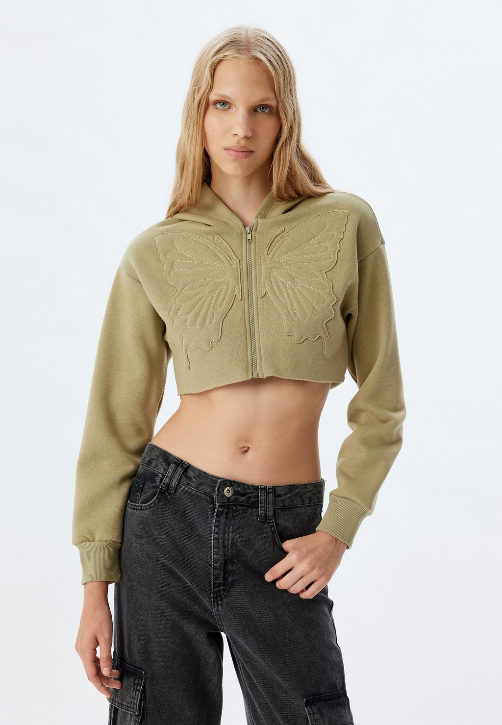 

Толстовка на молнии ZIPPER DETAIL Koton, хаки