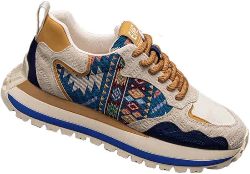 

Мужские модные спортивные кроссовки - стильный дизайн - удобные повседневные туфли с толстой подошвой, увеличивающей рост, подходят для ежедневной носки Fusecottc, синий