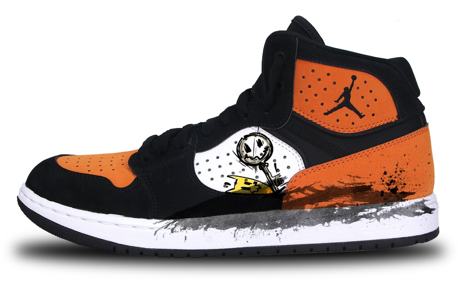 

Кроссовки Jordan Access Vintage Basketball Shoes Men High-top Black/Orange, черный