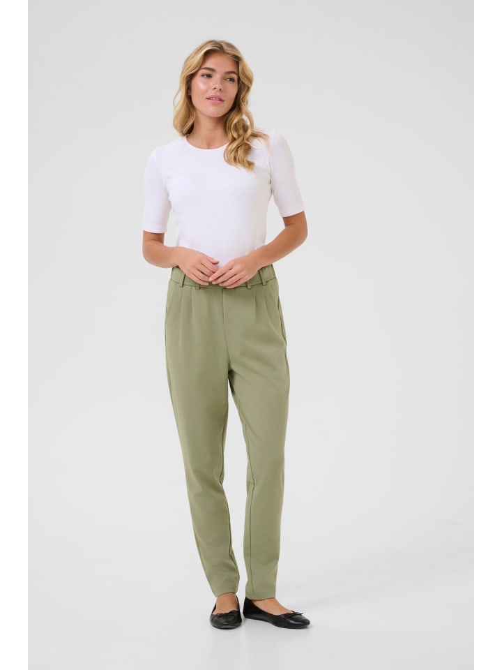 

Kaffe Вязаные брюки KAjenny прямого кроя, цвет масляно-зеленый