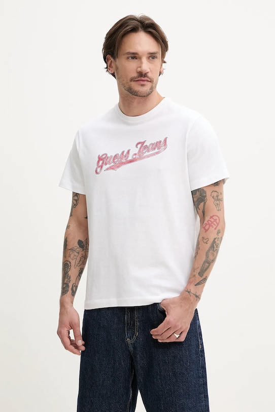 

Хлопковая футболка Guess Jeans, белый